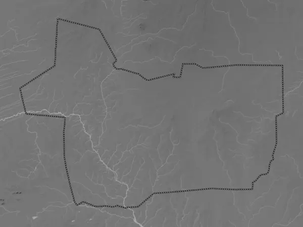 Gao Regione Del Mali Mappa Elevazione Scala Grigi Con Laghi — Foto Stock