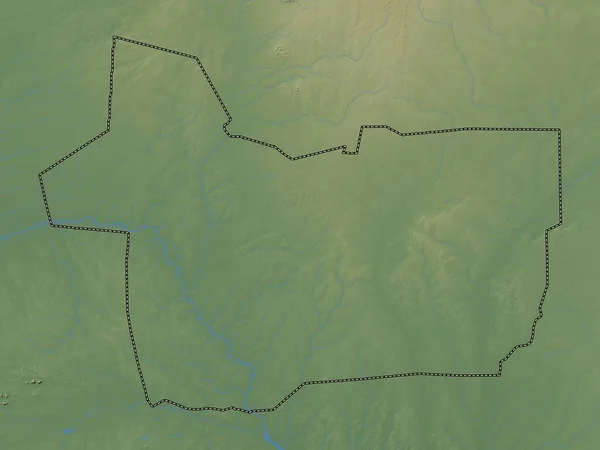 Gao Oblast Mali Barevná Mapa Jezery Řekami — Stock fotografie
