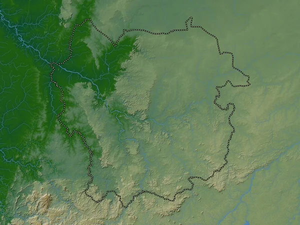Kayes Région Mali Carte Altitude Colorée Avec Lacs Rivières — Photo