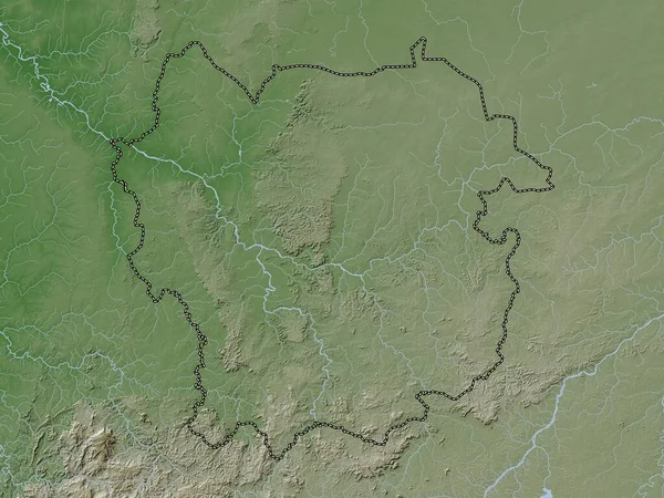 Kayes Região Mali Mapa Elevação Colorido Estilo Wiki Com Lagos — Fotografia de Stock