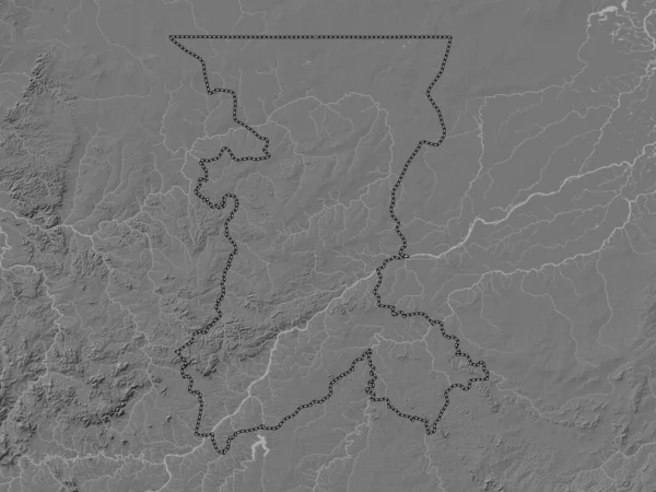 Koulikoro Región Malí Mapa Elevación Bilevel Con Lagos Ríos — Foto de Stock