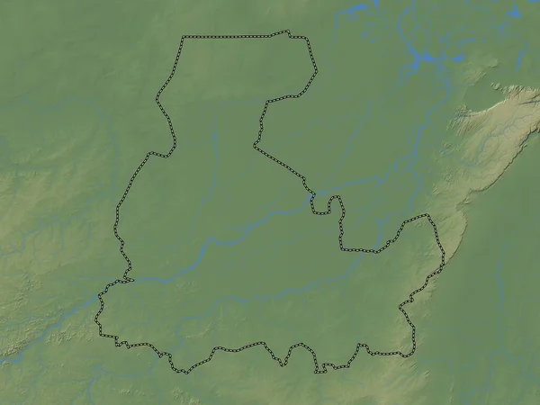 Segou Oblast Mali Barevná Mapa Jezery Řekami — Stock fotografie