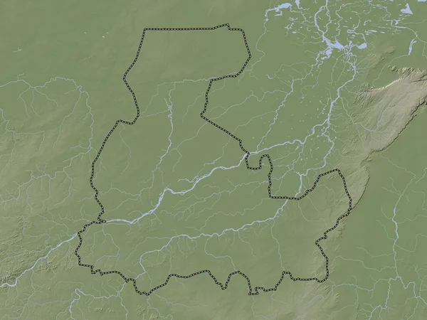 Segou Regione Del Mali Mappa Dell Elevazione Colorata Stile Wiki — Foto Stock