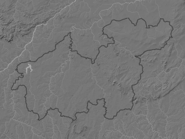 Sikasso Región Malí Mapa Elevación Bilevel Con Lagos Ríos — Foto de Stock