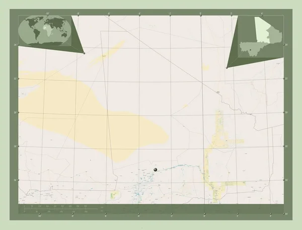 Тимбукту Область Мали Карта Улиц Вспомогательные Карты Расположения Углов — стоковое фото