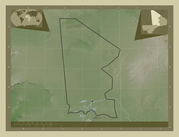 Τιμπουκτού Περιοχή Του Μάλι Υψόμετρο Χάρτη Χρωματισμένο Στυλ Wiki Λίμνες — Φωτογραφία Αρχείου