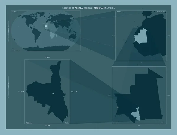 Assaba Región Mauritania Diagrama Que Muestra Ubicación Región Mapas Gran —  Fotos de Stock