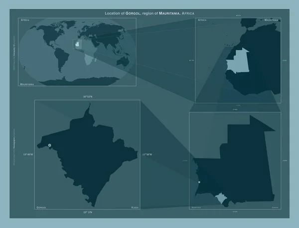Gorgol Región Mauritania Diagrama Que Muestra Ubicación Región Mapas Gran —  Fotos de Stock