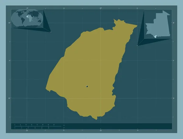 Guidimaka Regione Della Mauritania Forma Tinta Unita Mappa Della Posizione — Foto Stock