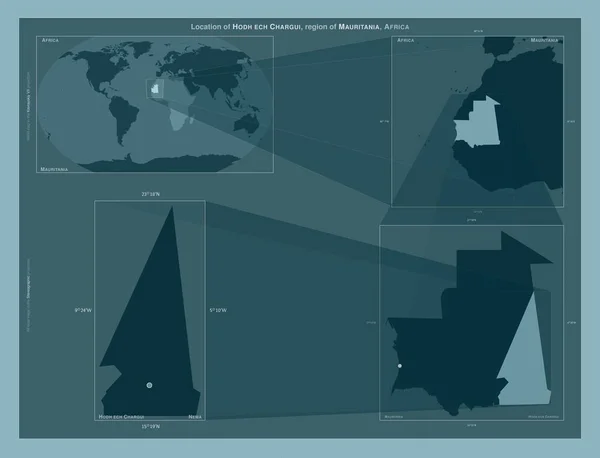 Hodh Ech Chargui Область Мавританії Діаграма Показує Розташування Регіону Мапах — стокове фото