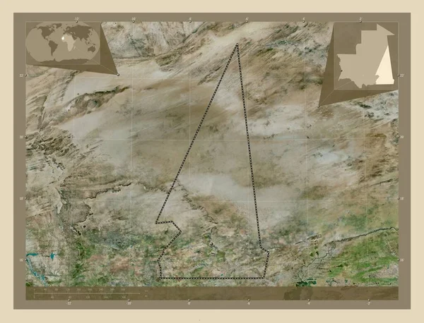 Ходх Чарги Регион Мавритании Спутниковая Карта Высокого Разрешения Вспомогательные Карты — стоковое фото
