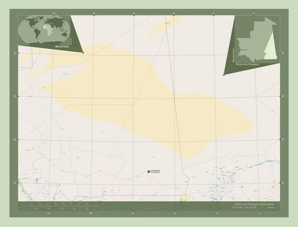 Hodh Ech Chargui Область Мавританії Відкрита Карта Вулиць Місця Розташування — стокове фото