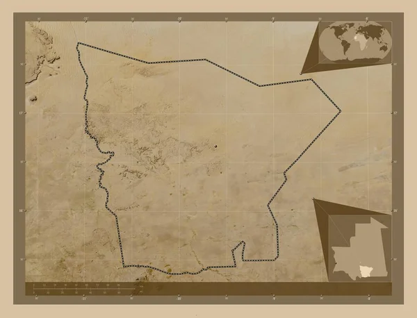 Hodh Gharbi Region Mauretanii Niska Rozdzielczość Satelity Pomocnicze Mapy Położenia — Zdjęcie stockowe