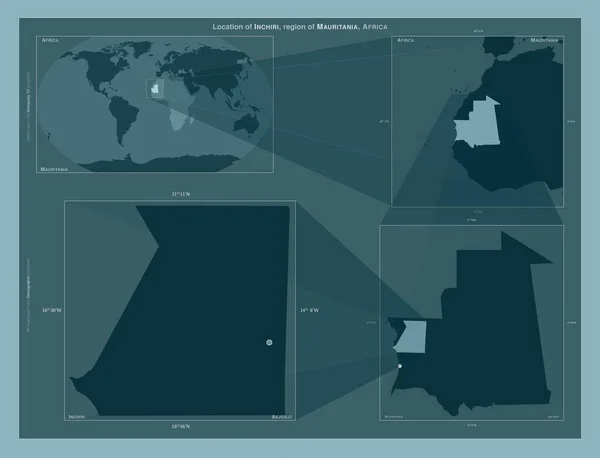 Inchiri Región Mauritania Diagrama Que Muestra Ubicación Región Mapas Gran —  Fotos de Stock