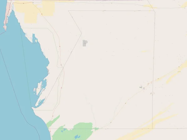 Inchiri Region Mauretanii Otwarta Mapa Ulic — Zdjęcie stockowe