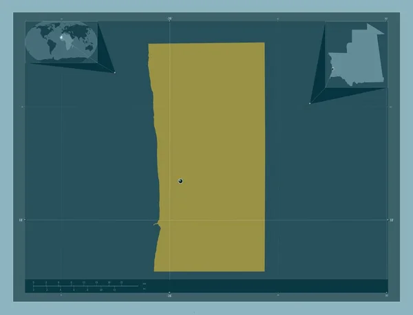 モーリタニアのヌアクショット県 しっかりした色の形 コーナー補助位置図 — ストック写真