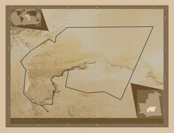 Tagant Regione Della Mauritania Mappa Satellitare Bassa Risoluzione Mappa Della — Foto Stock