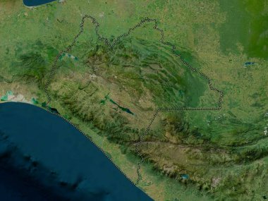 Chiapas, Meksika Eyaleti. Yüksek çözünürlüklü uydu haritası
