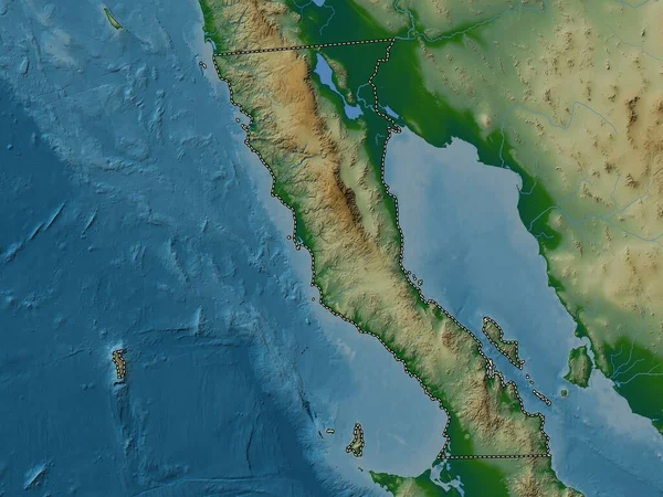 stock image Baja California, state of Mexico. Colored elevation map with lakes and rivers