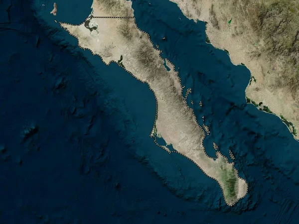 Baja California Sur, state of Mexico. High resolution satellite map
