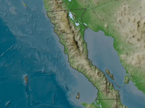 Baja California, state of Mexico. Elevation map colored in wiki style with lakes and rivers