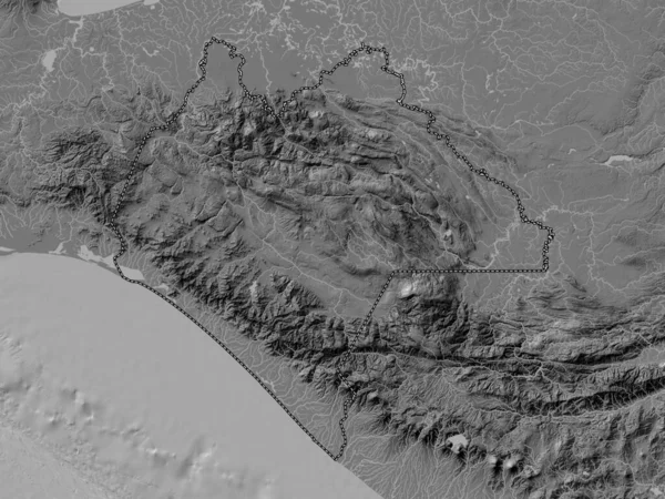 Chiapas Estado México Mapa Elevación Bilevel Con Lagos Ríos — Foto de Stock