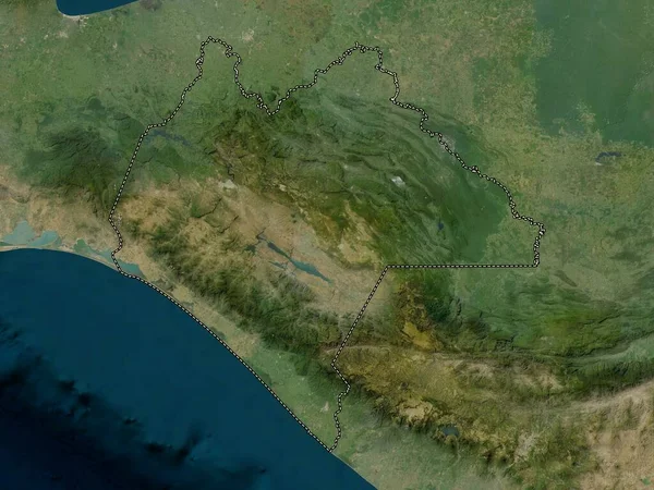 Chiapas Estado México Mapa Satélite Baixa Resolução — Fotografia de Stock
