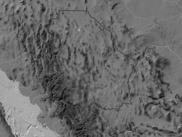 Chihuahua Estado México Mapa Elevación Bilevel Con Lagos Ríos — Foto de Stock