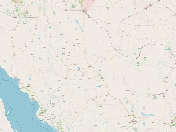 Chihuahua Estado México Abrir Mapa Ruas — Fotografia de Stock