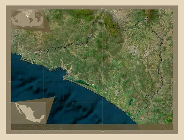 Colima Stato Del Messico Mappa Satellitare Alta Risoluzione Mappa Della — Foto Stock