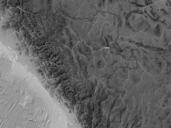 Дуранго Штат Мексика Карта Высот Оттенках Серого Озерами Реками — стоковое фото