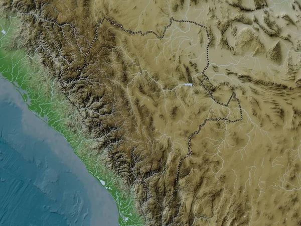 Durango Staat Mexico Hoogtekaart Gekleurd Wiki Stijl Met Meren Rivieren — Stockfoto