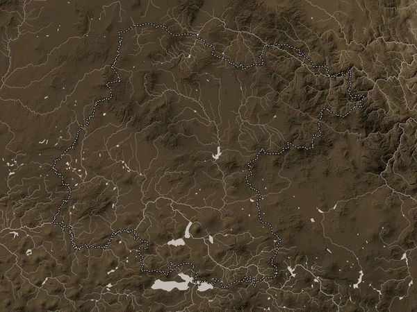 Гуанахуато Штат Мехіко Висота Карти Забарвлена Сепії Тони Озерами Річками — стокове фото