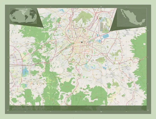 Ciudad Mexico City Mexico Open Street Map Corner Auxiliary Location — Stock Photo, Image