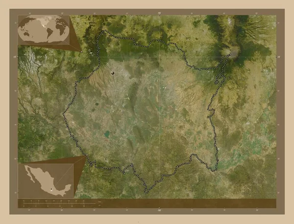 Morelos Meksika Eyaleti Düşük Çözünürlüklü Uydu Köşedeki Yedek Konum Haritaları — Stok fotoğraf