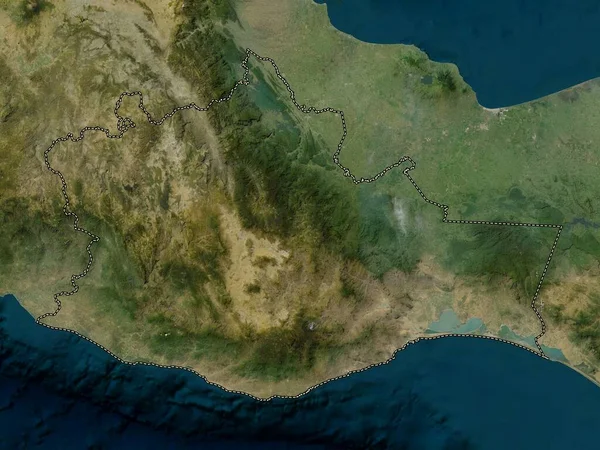 Oaxaca, Meksika Eyaleti. Düşük çözünürlüklü uydu haritası