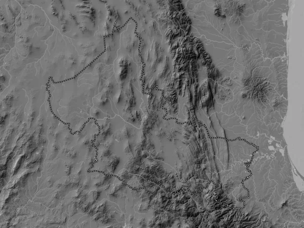 Сан Луис Потоси Штат Мексика Карта Высот Билевеля Озерами Реками — стоковое фото