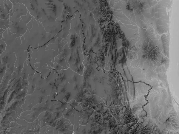 Сан Луис Потоси Штат Мексика Карта Высот Оттенках Серого Озерами — стоковое фото