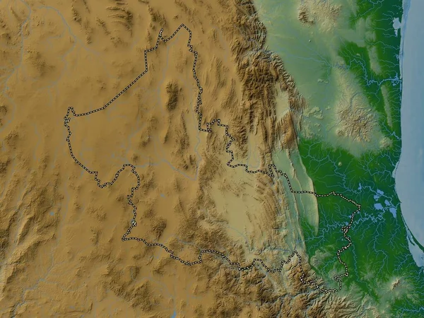 San Luis Potosi Stato Del Messico Mappa Elevazione Colorata Con — Foto Stock