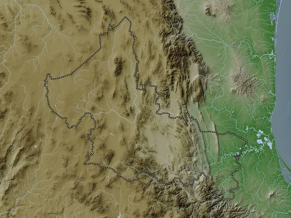Сан Луис Потоси Штат Мексика Карта Высот Окрашенная Вики Стиле — стоковое фото