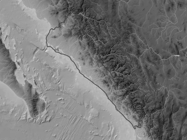 Синалоа Штат Мексика Карта Высот Оттенках Серого Озерами Реками — стоковое фото