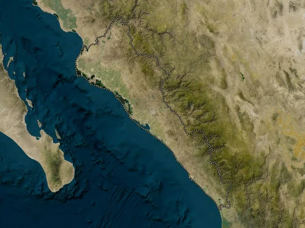 Sinaloa Meksika Eyaleti Düşük Çözünürlüklü Uydu Haritası — Stok fotoğraf