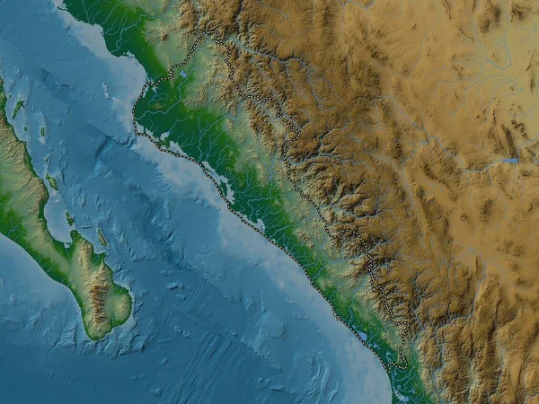 Sinaloa Estado México Mapa Elevación Colores Con Lagos Ríos — Foto de Stock