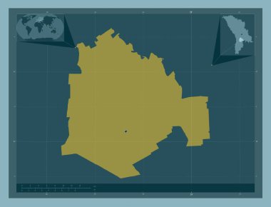 Cimislia, Moldova bölgesi. Katı renk şekli. Köşedeki yedek konum haritaları