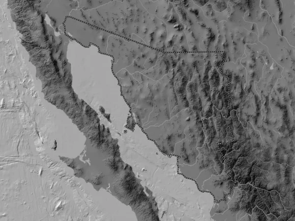 Сонора Штат Мексика Карта Высот Билевеля Озерами Реками — стоковое фото