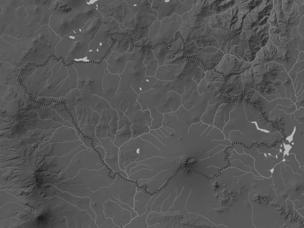Tlaxcala État Mexique Carte Altitude Niveaux Gris Avec Lacs Rivières — Photo