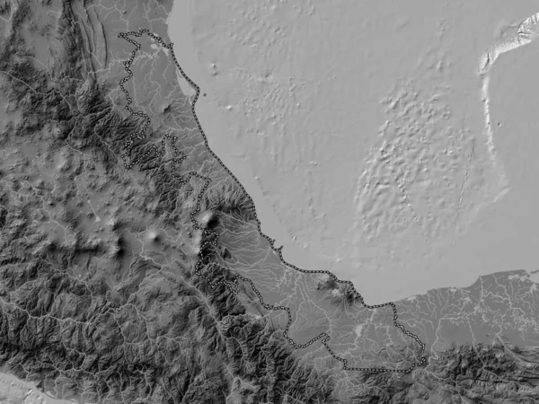 Veracruz Estado México Mapa Elevación Bilevel Con Lagos Ríos — Foto de Stock