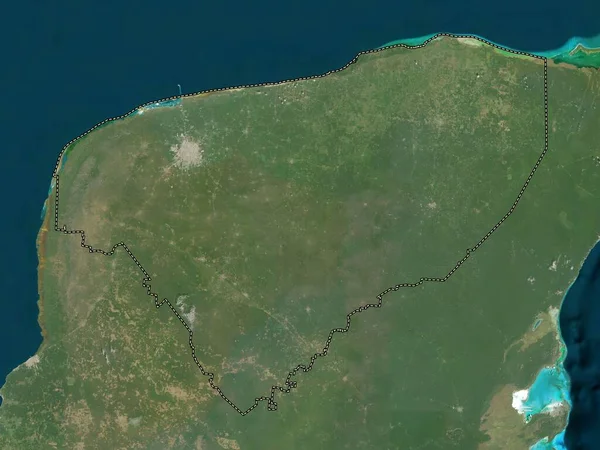 Yucatan, state of Mexico. Low resolution satellite map