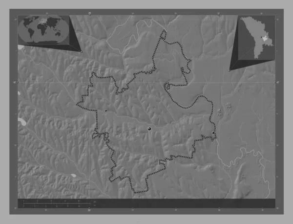 Anenii Noi Okres Moldavsko Mapa Nadmořské Výšky Jezery Řekami Umístění — Stock fotografie