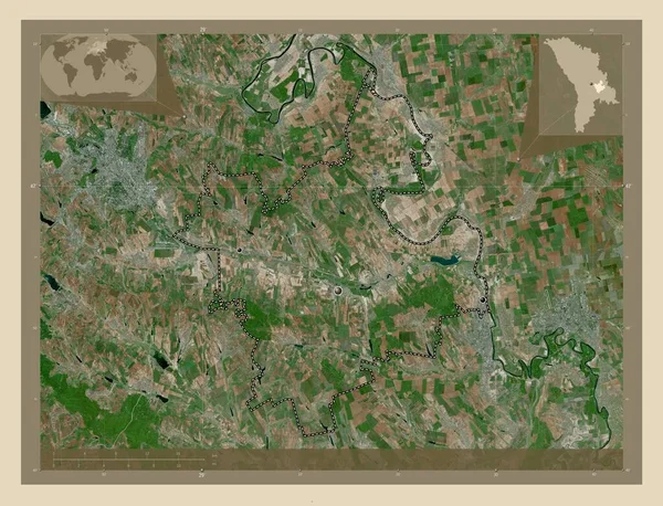 Anenii Noi Distrito Moldavia Mapa Satelital Alta Resolución Ubicaciones Las — Foto de Stock